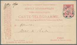 26522 Frankreich - Ganzsachen: 1879/1945 Ca., PNEUMATIC MAIL, Interesting Collection With 29 Used Statione - Altri & Non Classificati