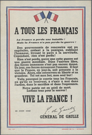 26535 Frankreich - Militärpost / Feldpost: 1940, Patriotic Poster "A TOUS LES FRANCAIS" With An Appeal To - Militaire Zegels