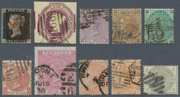26659 Großbritannien: 1840-1918, Selection Of 59 Mostly Better Stamps Used, From Penny Black To Sea Horses - Autres & Non Classés