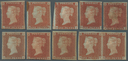 26669 Großbritannien: 1841, 1d. Red, Group Of Ten Copies Unused/unobliterated, Varied Condition With Some - Autres & Non Classés