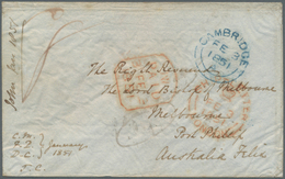26674 Großbritannien: 1851/1858 (ca.), Unusual Group With 15 Stampless Covers And Entires Addressed To Vic - Autres & Non Classés