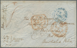 26674 Großbritannien: 1851/1858 (ca.), Unusual Group With 15 Stampless Covers And Entires Addressed To Vic - Andere & Zonder Classificatie