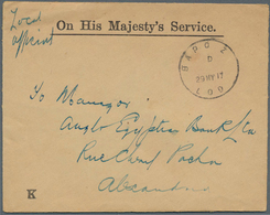 26785 Britische Militärpost In Ägypten: 1916/1917, 39 Covers "On His Majesty's Service" In Near East Mainl - Sonstige & Ohne Zuordnung