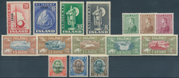 26868 Island: 1930/40 Ca., Nette Partie Guter Ausgaben Wie Folgt: Postfrisch 147/49, 218/22, Bl.1, 218/22 - Altri & Non Classificati