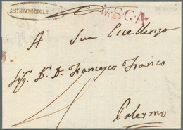 26881 Italien - Vorphilatelie: 1608/1850 SICILY: 70+ Letters With Some Rare Post Marks E.g. "BIANCAVILLA", - 1. ...-1850 Prefilatelia