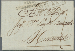 26913 Italien: 1818/1860, Interesting Lot Of Ca. 23 Folded Letters Abroad With Many TRANSIT-handstamps, Mo - Marcofilie