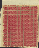 26964 Italien: 1891, Umberto I, 10c. Carmine Complete Sheet Of 100, Mint Never Hinged With Margins, Little - Storia Postale