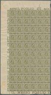 26973 Italien: 1901, Vittorio Emanuele III, 45c. Olive Part Sheet Of 60, Mint Never Hinged, Little Uneven - Marcophilie