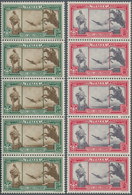 26991 Italien: 1932, Garibaldi Airmail Express Set Of Two In A Lot With 42 Complete Sets Mostly In Strips, - Marcophilie