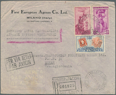 27011 Italien: 1949/1951, Group Of Four Commercial Airmail Covers To Amman/Jordania, Some Postal Wear As T - Marcophilie