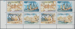 27021 Italien: 1992, 500 Years Discovery Of America Se-tenant Set Of Four With MISSING COLOURS (red, Green - Marcophilie