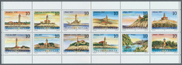 27102 Jugoslawien: 1991, LIGHTHOUSES On Adriatic Sea And Danube Se-tenant Set Of Twelve In A Lot With Abou - Storia Postale