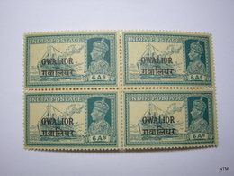 INDIA GWALIOR 1938. King George VI 6a. Stamp. Block Of 4. SG 111. MNH. - Gwalior