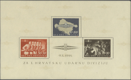 27148 Kroatien: 1945, Storm Trooper Division, U/m Lot Incl. Two Souvenir Sheets And Two Sets Of Stamps (fr - Kroatië