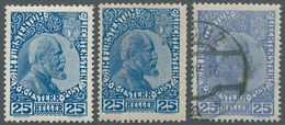 27194 Liechtenstein: 1912: Partie Der Ersten Ausgabe Mit Ungebrauchten, Postfrischen Und Gestempelten Mark - Storia Postale