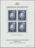 27212 Liechtenstein: 1938, Ausstellungs-Block Per 90mal Postfrisch. MiNr. Bl. 3, 7.200,- ?. - Brieven En Documenten