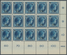 27278 Luxemburg: 1929, Grand Duchess Charlotte 1¼fr. Blue Surch. '1¾' In A Lot With 70 Stamps Mostly In Bl - Andere & Zonder Classificatie