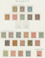 27352 Monaco: 1885/1922, Ungebrauchte/postfrische Sammlung Auf Vordrucken, Dabei 1 C. Bis 75 C. Freimarken - Ongebruikt