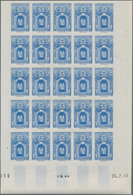 27368 Monaco: 1948/1949, Pictorial Definitives Complete Set Of 13 In IMPERFORATE Blocks Of 25 From Lower M - Ongebruikt