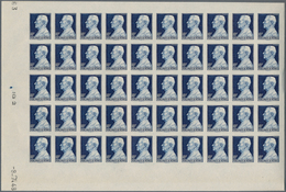 27369 Monaco: 1948/1949, Prince Louis II. Definitives Complete Set Of Ten In IMPERFORATE Blocks Of 50 (thr - Ongebruikt