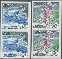 27387 Monaco: 1992, Winter Olympics Albertville And Summer Olympics Barcelona IMPERFORATE Set Of Two In A - Nuovi