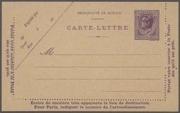 27391 Monaco - Ganzsachen: 1885 From, Interesting Collection With More Than 50 Different, Mostly Mint Post - Interi Postali