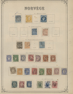 27524 Norwegen: 1855/1943, Old Collection On Leaves (stamps Hinged On Both Sides) Starting With A No. 1 Wi - Nuovi