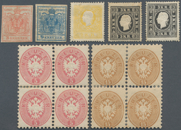 27564 Österreich: 1850/1864, Bestand Von 27 Werten Mit Etlichen Besseren Ausgaben U.a. 1850 3 Kr. MP, 9 Kr - Neufs