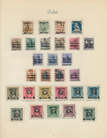 27711 Polen: 1918/1938, Mint And Used Collection On Album Pages Incl. Overprints, 1938 Exhibition Souvenir - Storia Postale