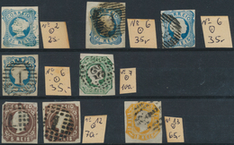 27749 Portugal: 1853/1930 Ca., Collection Of Used Stamps On 6 Small Stockcards, Most Times In Very Good Co - Lettres & Documents