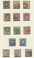 27761 Portugal: 1867, Luis I. Curved Value Fields Perforated Issue, Petty Used Collection Of 14 Values On - Storia Postale