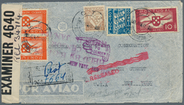 27771 Portugal: 1921/1945, Lot Of Seven Covers/cards, Only Better Items (single Lots), E.g. 1923 25c. Rose - Lettres & Documents