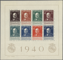 27775 Portugal: 1940, 100th Stamps Anniversary, Souvenir Sheet, Ten Pieces Unmounted Mint. Michel Bl. 3, 1 - Storia Postale