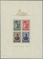 27779 Portugal: 1944, 200th Birth Anniversary Of Brotero, Souvenir Sheet, Ten Pieces Unmounted Mint. Miche - Brieven En Documenten