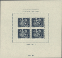 27781 Portugal: 1946, Bank Of Portugal, Souvenir Sheet, Ten Pieces Unmounted Mint. Michel Bl. 11, 2.700,- - Lettres & Documents