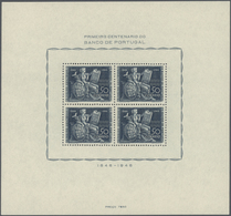 27781 Portugal: 1946, Bank Of Portugal, Souvenir Sheet, Ten Pieces Unmounted Mint. Michel Bl. 11, 2.700,- - Brieven En Documenten