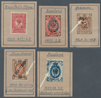 27907 Russland: 1865/1930 (ca.), Russia/Area, Specialised Assortment Of 39 Stamps Showing Varieties/specia - Unused Stamps