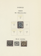 27970 Schweden: 1855/1967, Used Collection In Two Ancient Facit Albums, From A Good Part Early Issues, Inc - Ungebraucht