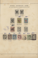 28037 Schweiz: 1854/1918, Meist Gestempelte Sammlung Auf Albumseiten, Dabei Bessere Frühe Ausgaben Wie Ray - Neufs