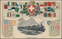 28061 Schweiz: 1900 Ca.: Fünf Verschiedene Ansichtskarten Mit Abbildungen Alter, Schweiz. Briefmarken Sowi - Neufs