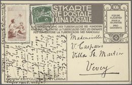 28067 Schweiz: 1907-1960 Ca.: Mehrere Hundert Belege Aller Art In Sieben Alben Und Zwei Schachteln, Dabei - Ongebruikt