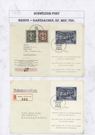 28068 Schweiz: 1907-1947: Saubere Kollektion Von Etlichen Hundert Briefen, Karten, Ganzsachen, FDCs Etc. I - Neufs