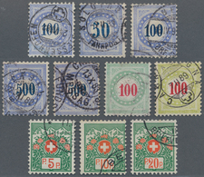 28144 Schweiz - Portomarken: 1871/1943: Sammlung Porto- Und Portofreiheitsmarken Auf Steckkarten, Dabei Po - Segnatasse