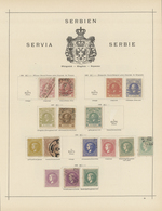 28175 Serbien: 1869/1920, Used And Mint Collection Of Apprx. 120 Stamps On Album Pages, Slightly Varied Co - Serbie