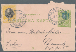 28181 Serbien - Ganzsachen: 1902/1907, Group Of 34 Used Stationeries Mainly Sent To Chemnitz/Germany, Also - Serbia