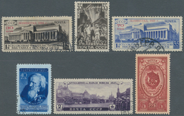 28191 Sowjetunion: 1923/1955, Collection With Many Good Used Stamps And Blocks In Thick Stock Book, Incl. - Lettres & Documents