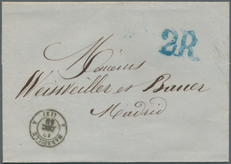 28232 Spanien: 1815/1853, 25 Stampless Letter And Two Fronts Including Some Incoming Mail To Spain. Mostly - Gebruikt