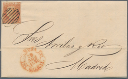 28246 Spanien: 1852, 50 Folded Letters All Franked With 6 Ct. Isabella (Michel No. 12) Out Of A Fresh Corr - Usati