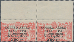 28269 Spanien: 1938, 7 Years Of Republic Airmail Issue 10c. Red Optd. 'CORREO AEREO / 14 Abril 1938 / VII - Usati