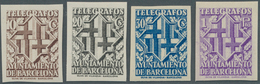 28296 Spanien - Zwangszuschlagsmarken Für Barcelona: TELEGRAPH STAMPS: 1941, 'Telegrafos Ayuntamiento De B - Impots De Guerre